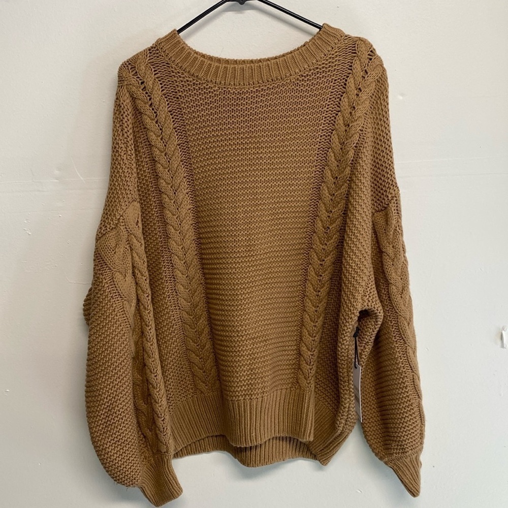 Dex plus women’s chunky knit sweater tan size 1X